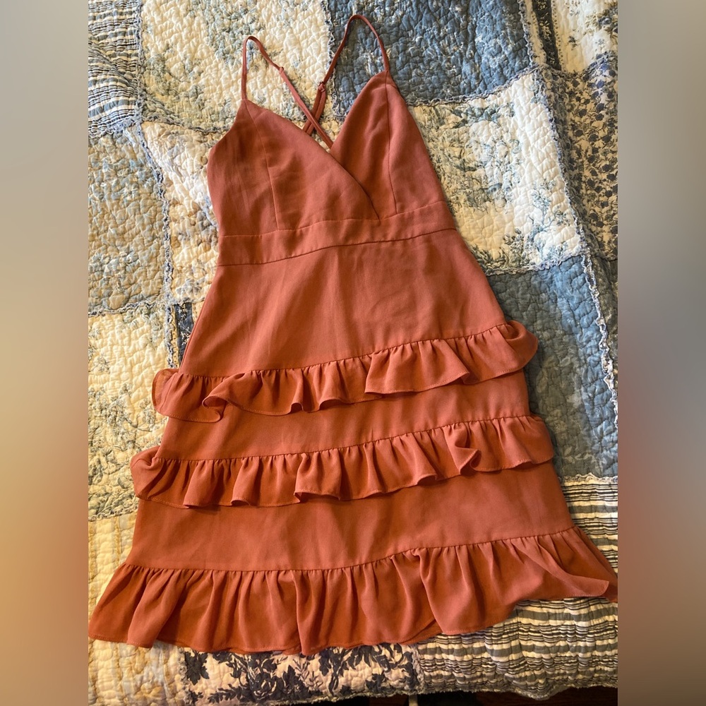 Lulus Strappy Ruffle Dress